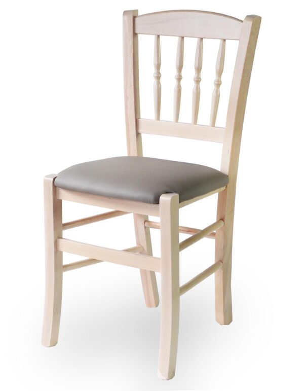 Ξύλινη καρέκλα καφενείου ιδανική για εσωτερικό αλλά και εξωτερικό χώρο σε οποιοδήποτε απόχρωση.
Το κάθισμα μπορεί να είναι ψάθα, ξύλο, δερμάτινη ή ύφασμα
Διαστάσεις: ύψος 87cm –  πλάτος 41cm – μήκος 44cm